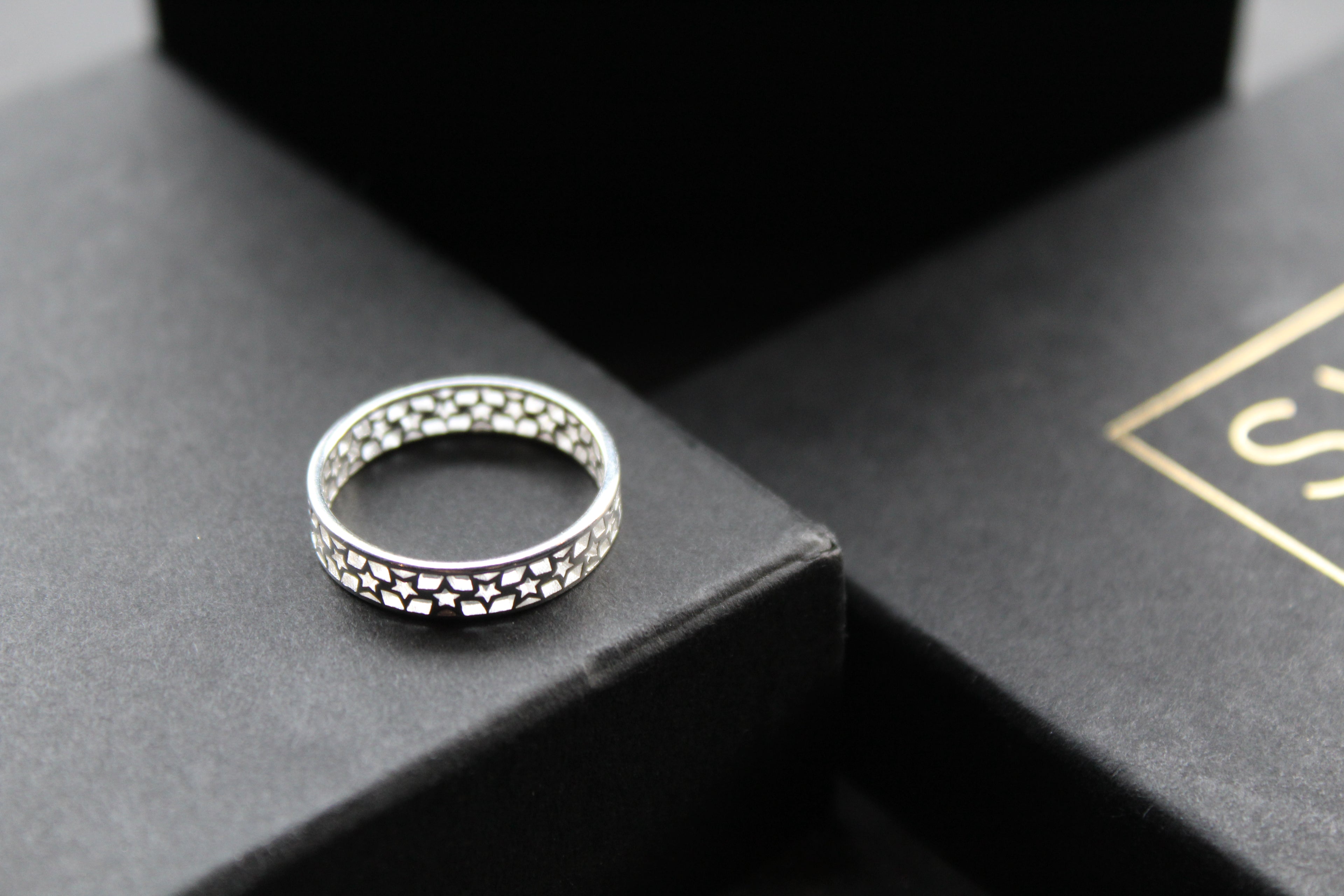 Band of Stars Silver Ring