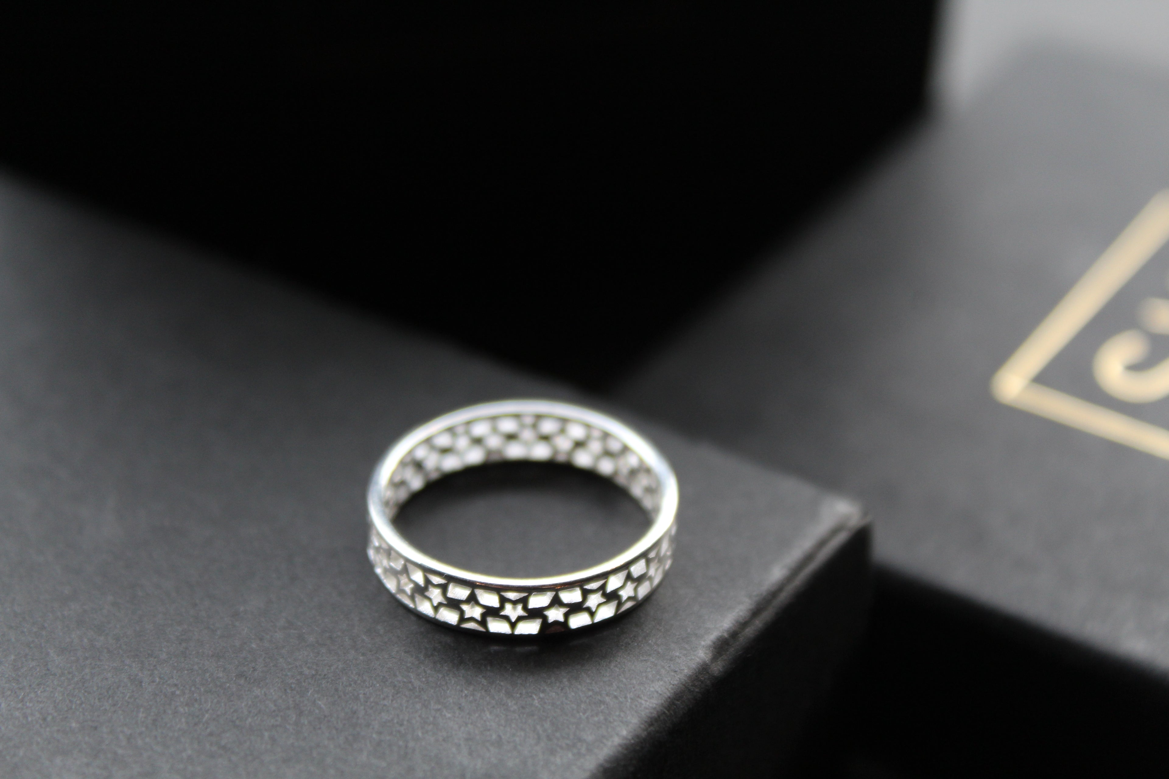 Band of Stars Silver Ring