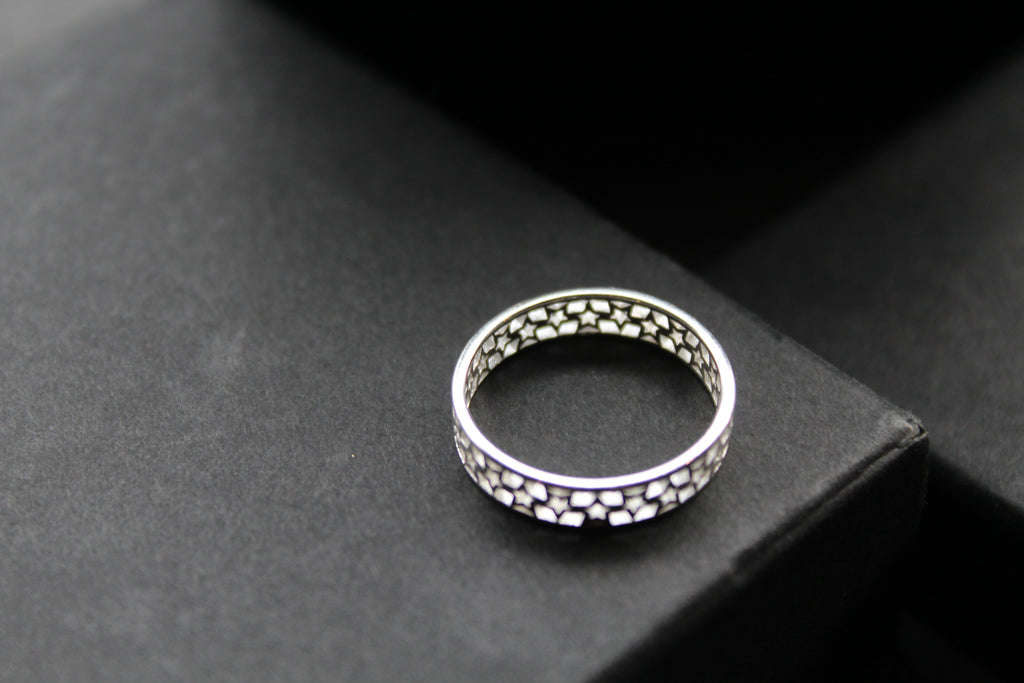 Band of Stars Silver Ring