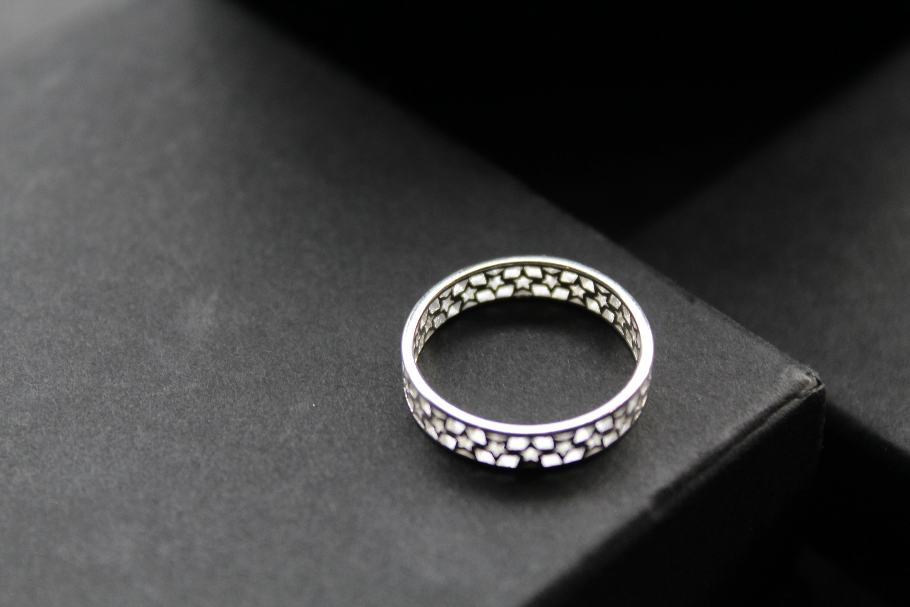 Band of Stars Silver Ring
