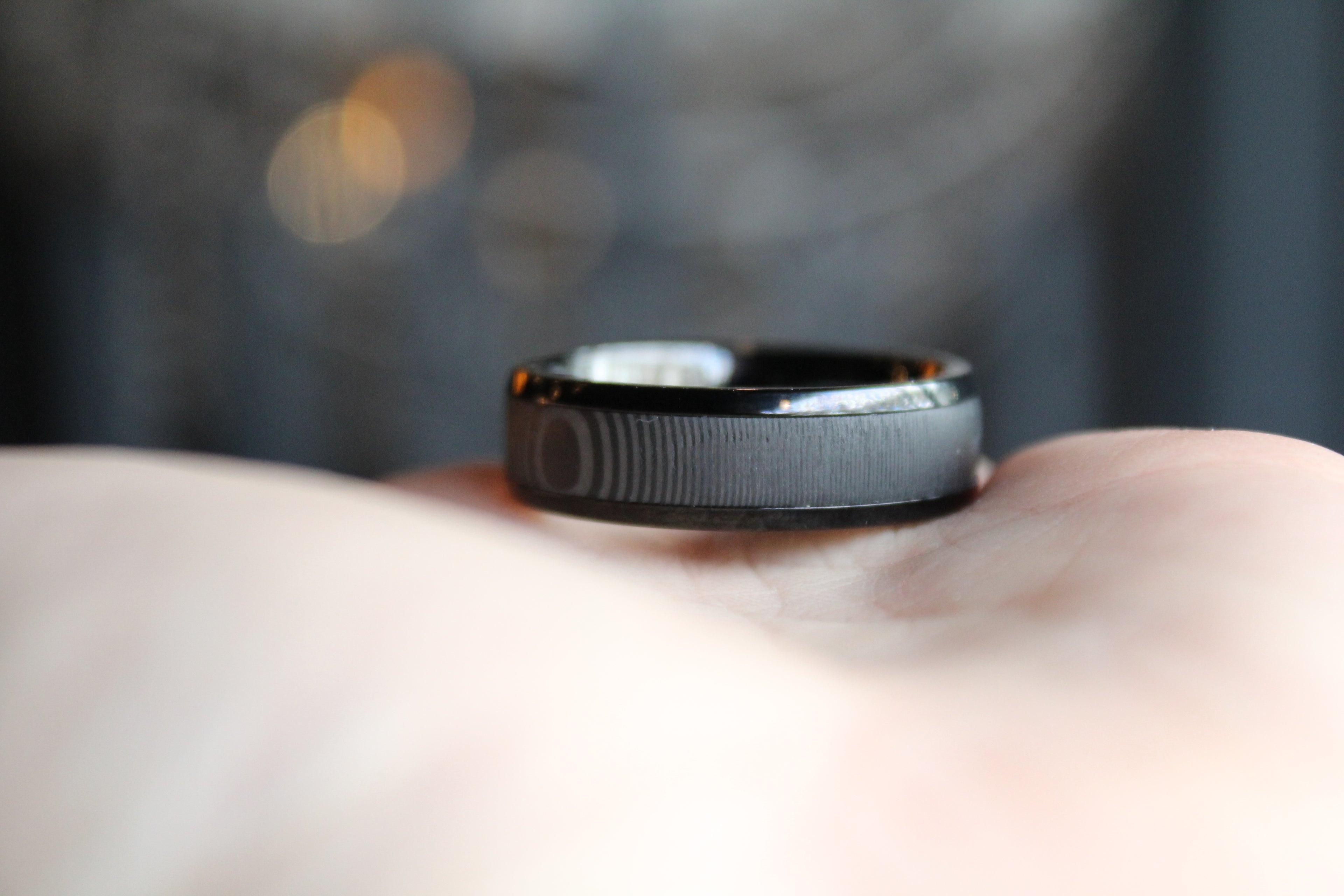 Steel Ring with Carbon Fibre and Black IP Plate