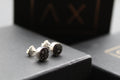 Black Druzy Quartz Stud Earrings