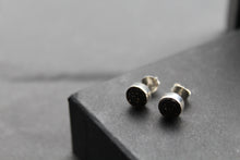 Load image into Gallery viewer, Black Druzy Quartz Stud Earrings
