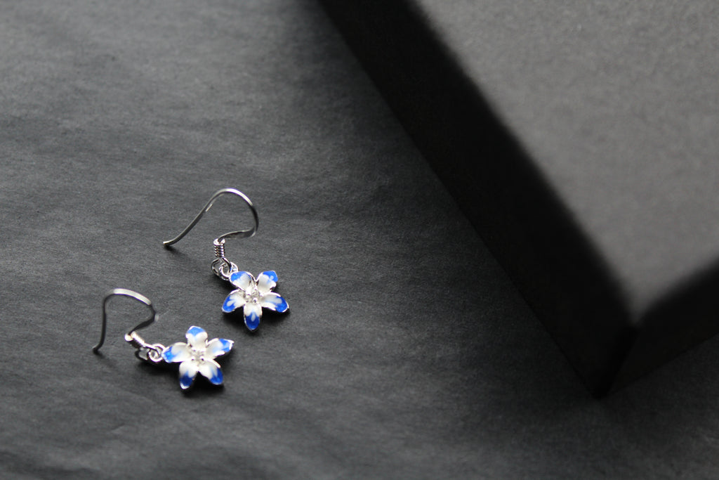 Blue Flower Earrings
