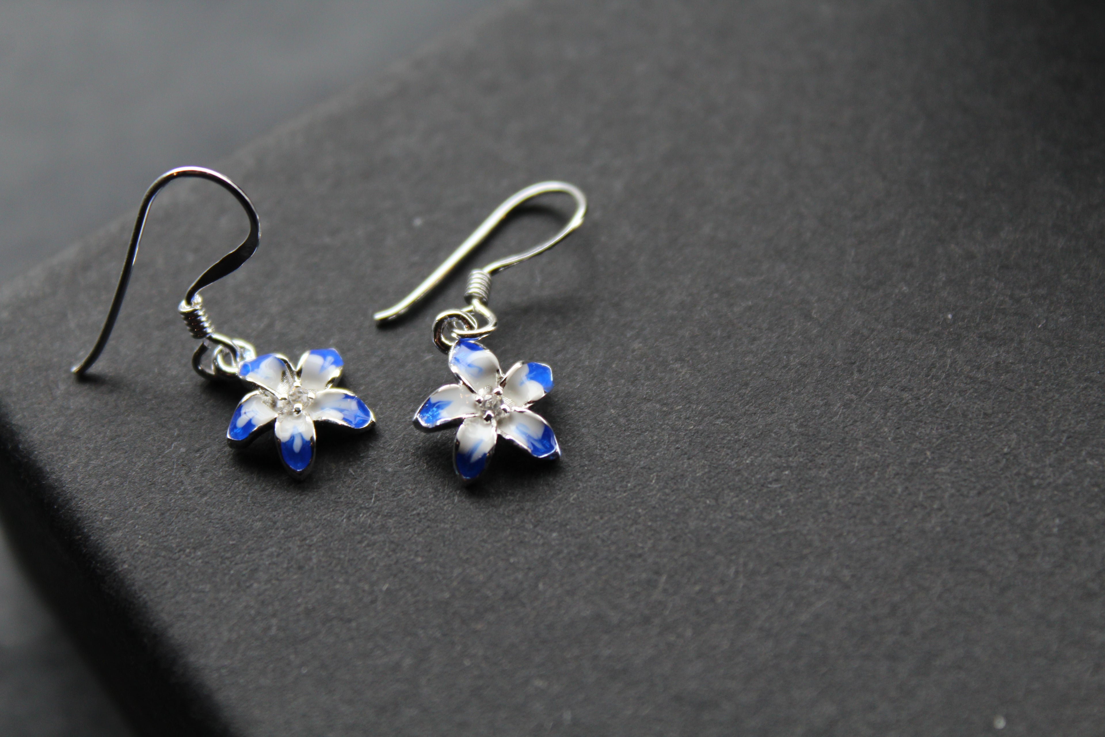 Blue Flower Earrings