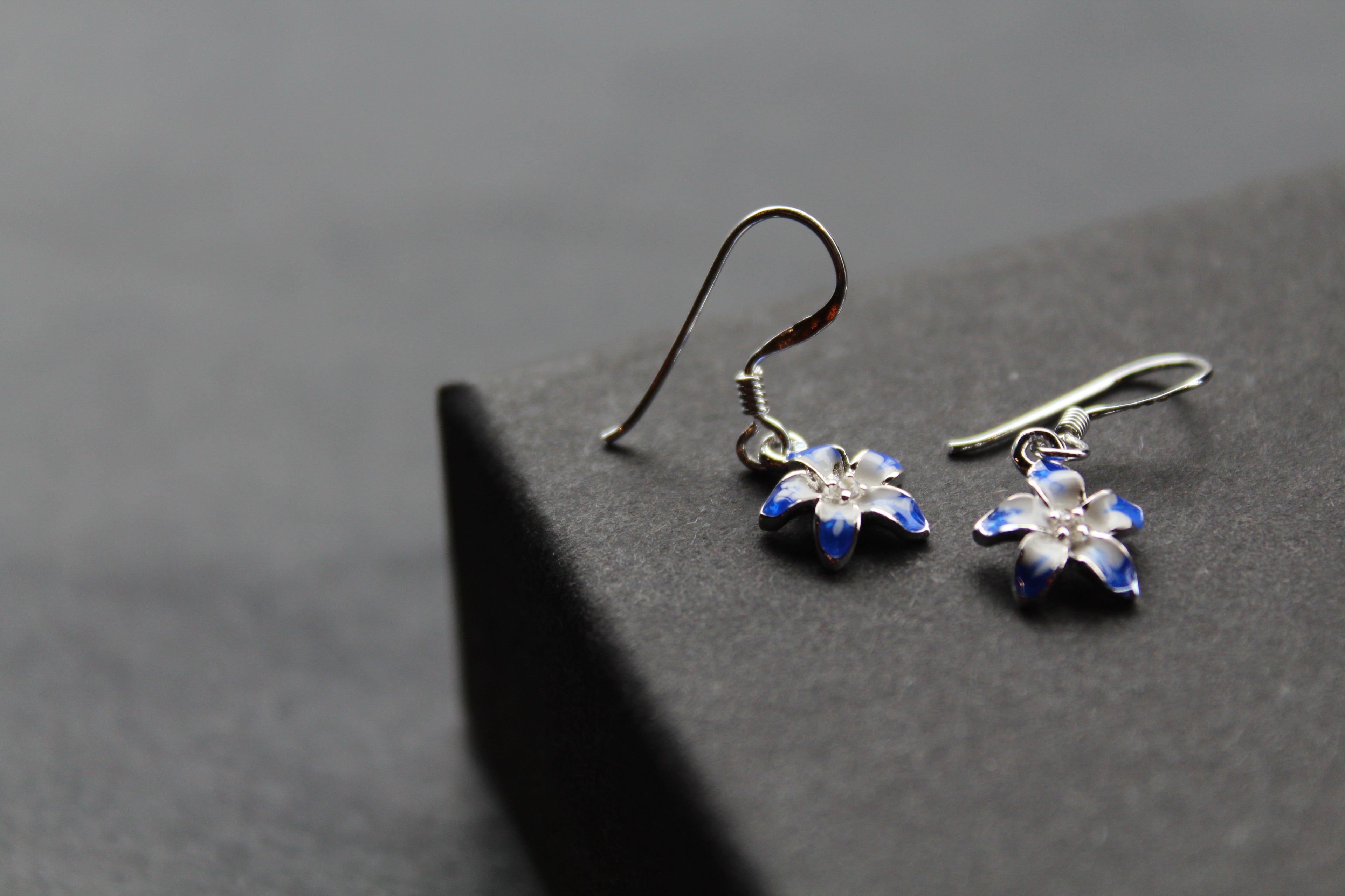 Blue Flower Earrings