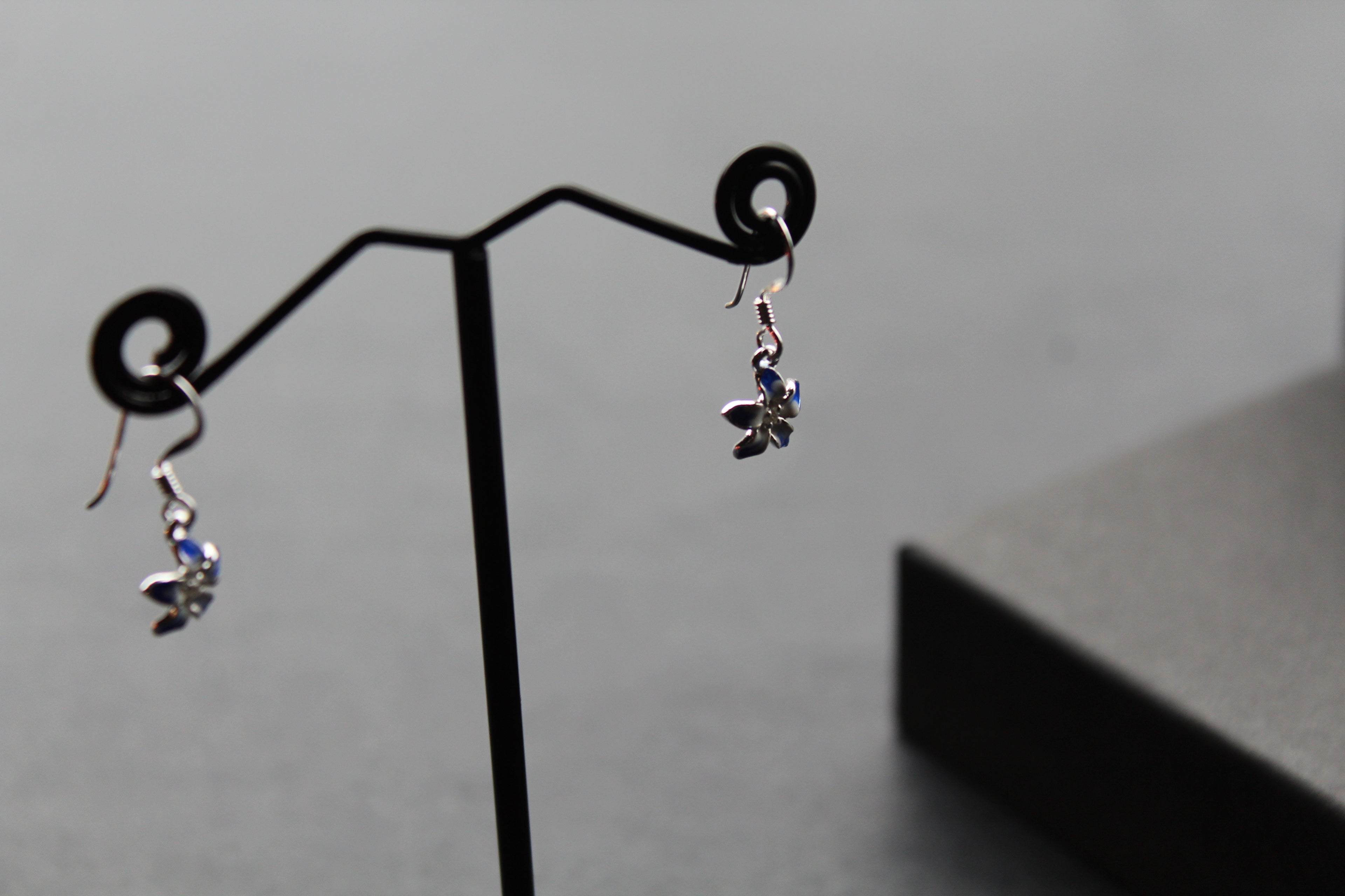 Blue Flower Earrings