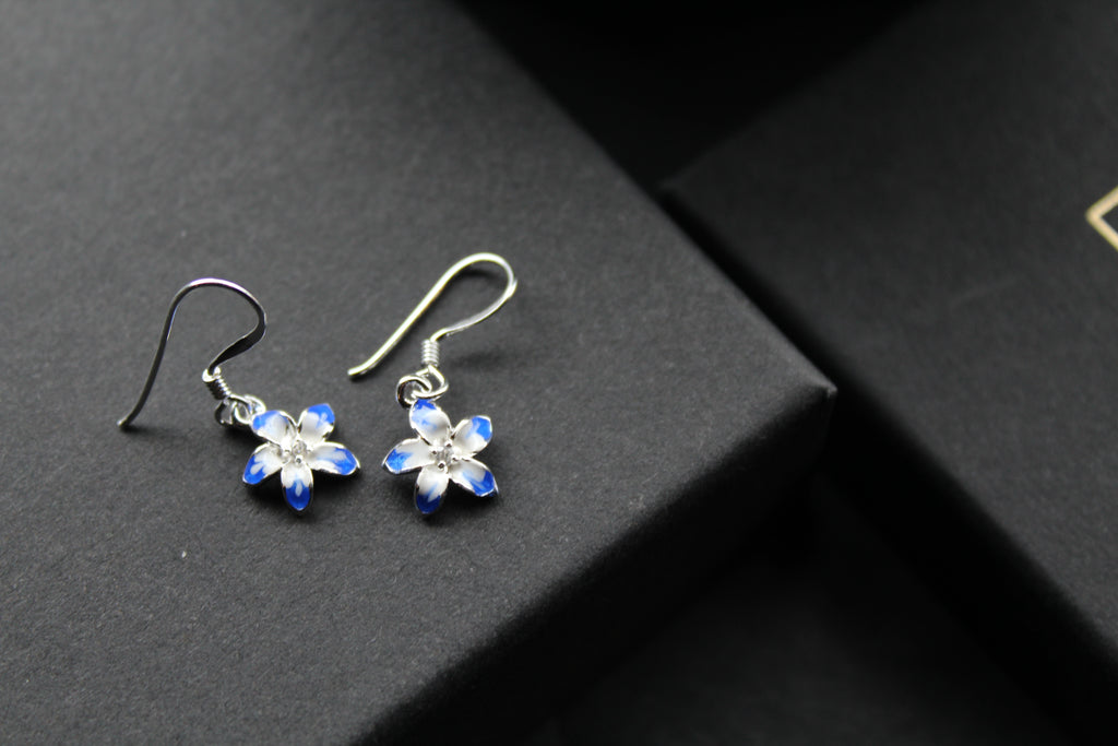 Blue Flower Earrings