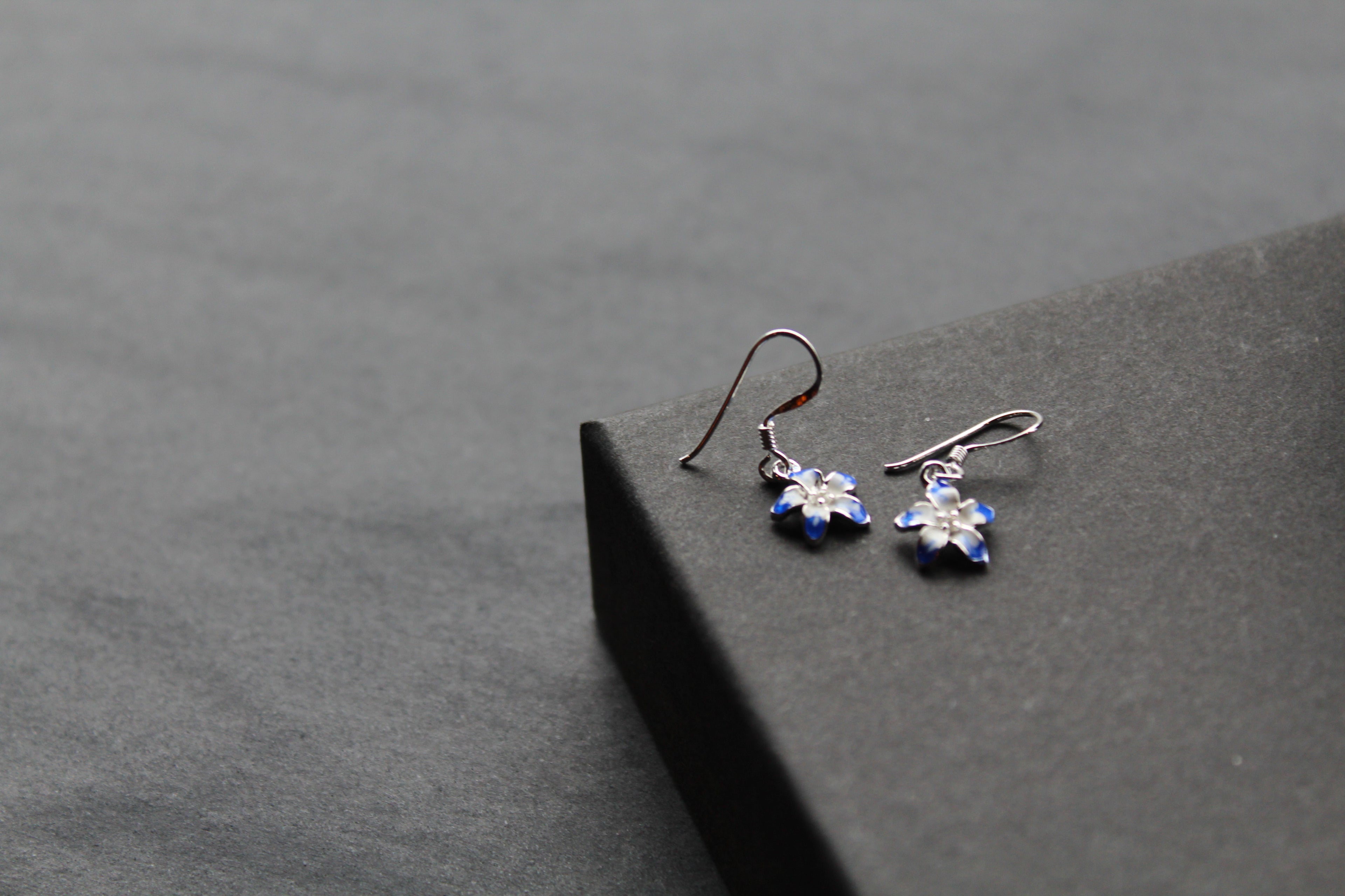 Blue Flower Earrings