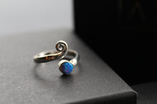 Load image into Gallery viewer, Blue Opal Adjustable Spiral Ring
