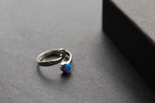 Load image into Gallery viewer, Blue Opal Adjustable Spiral Ring
