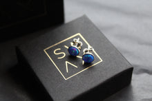 Load image into Gallery viewer, Silver Blue Opal Studs

