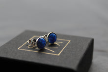 Load image into Gallery viewer, Silver Blue Opal Studs
