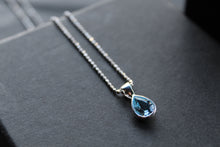 Load image into Gallery viewer, Blue Topaz Tear Drop Necklace
