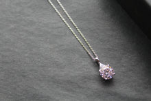 Load image into Gallery viewer, &#39;Brilliant&#39; Pink Cubic Zirconia Solitaire Drop Necklace
