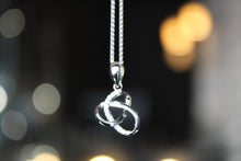 Load image into Gallery viewer, Clear CZ Celtic Weave Pendant with Silver Chain
