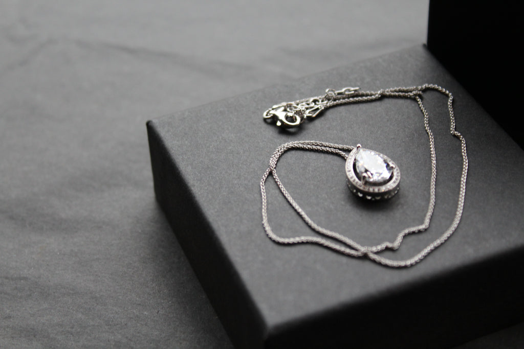 Clear CZ Crown Jewels Pendant with Chain