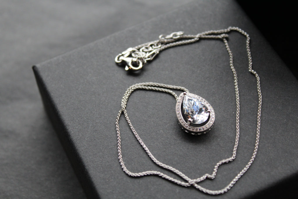 Clear CZ Crown Jewels Pendant with Chain