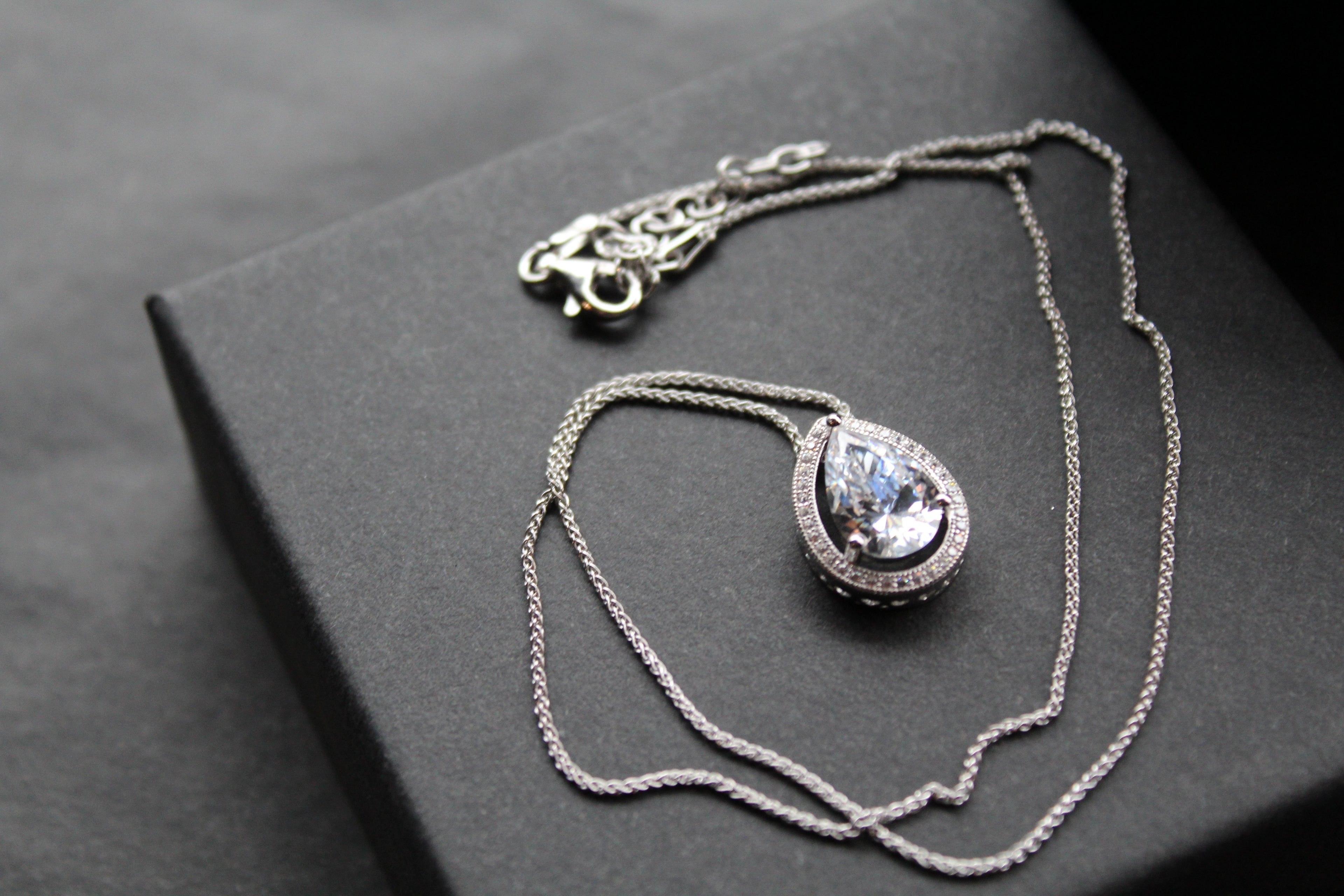 Clear CZ Crown Jewels Pendant with Chain