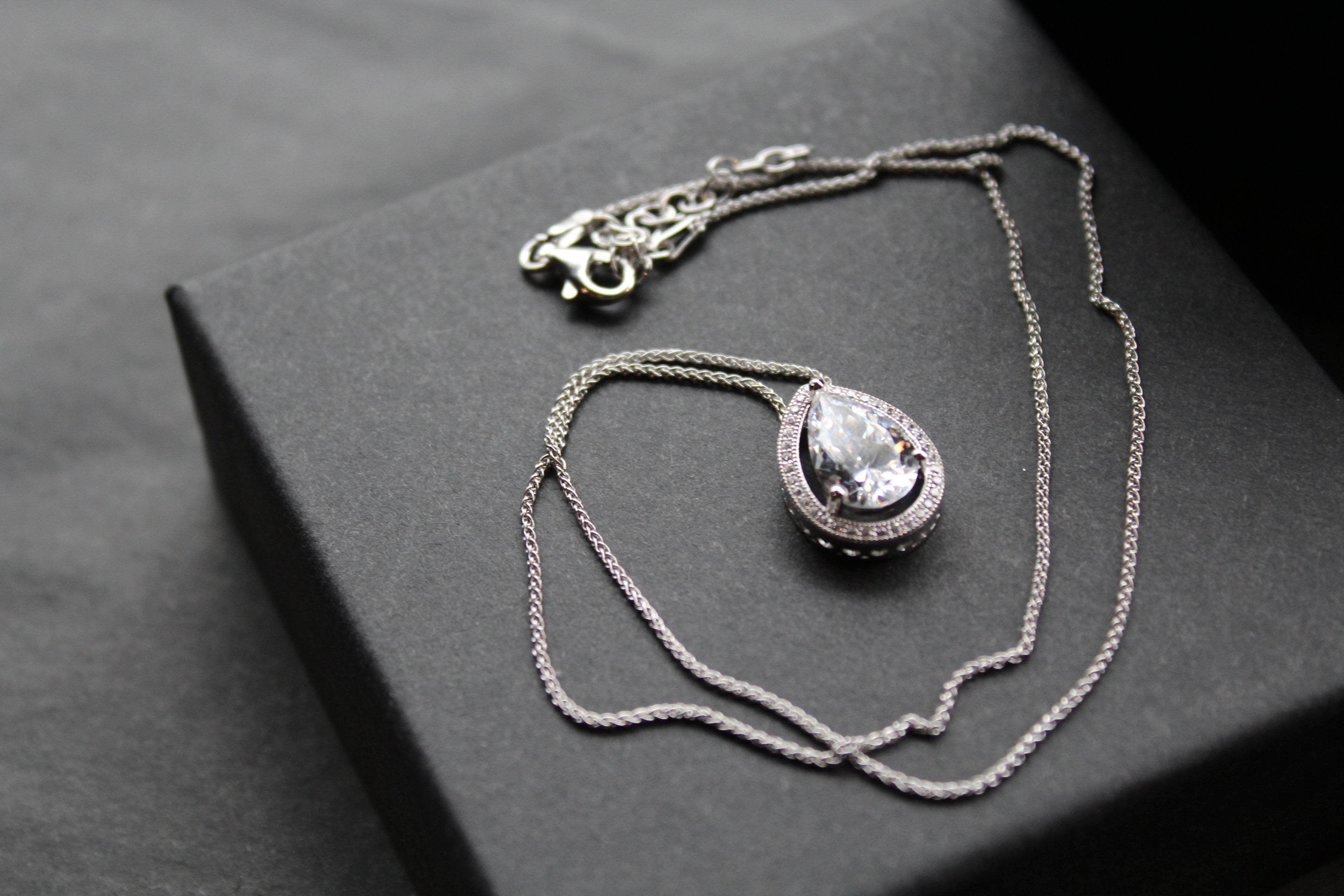Clear CZ Crown Jewels Pendant with Chain