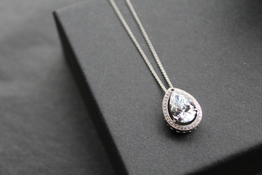 Clear CZ Crown Jewels Pendant with Chain