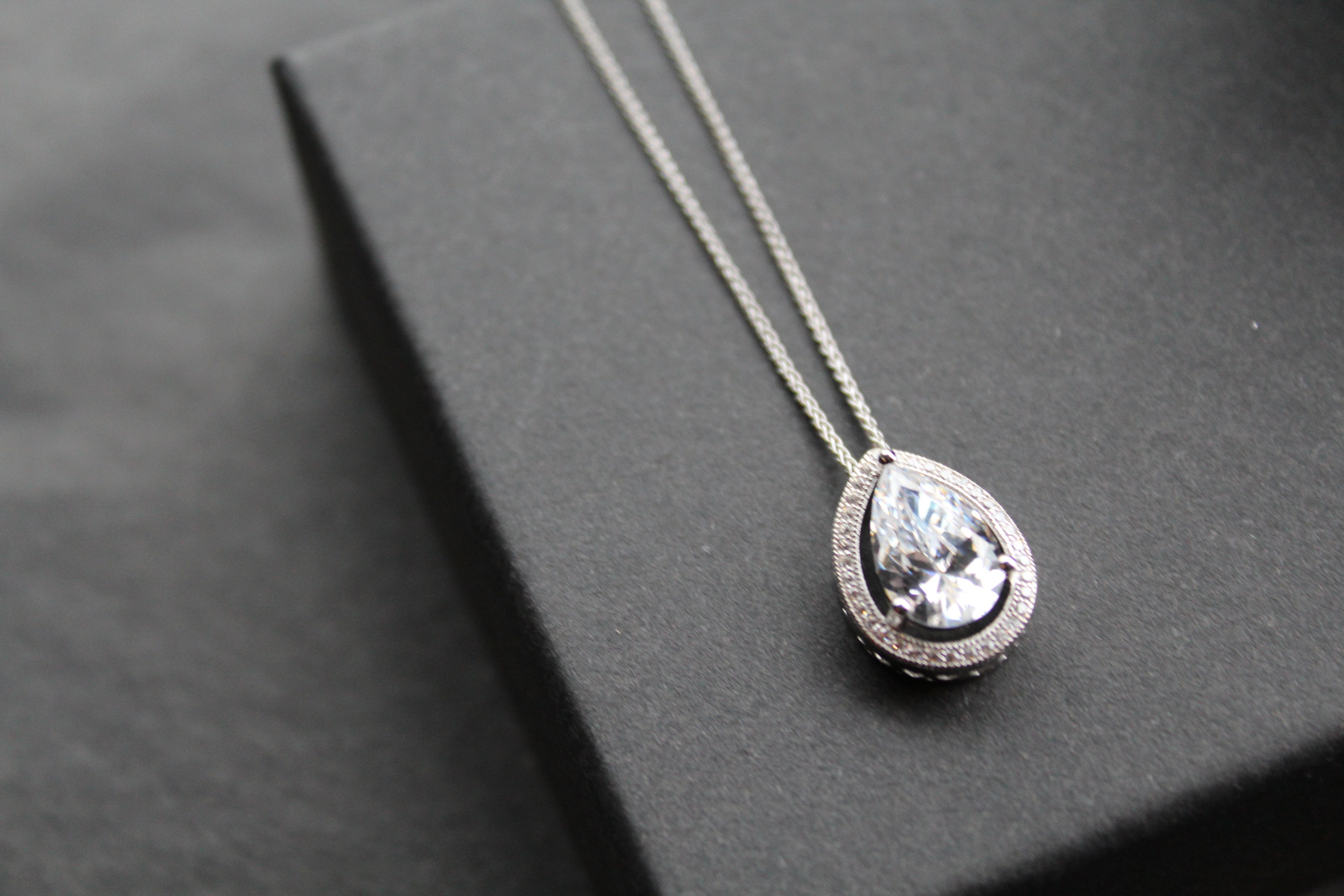 Clear CZ Crown Jewels Pendant with Chain