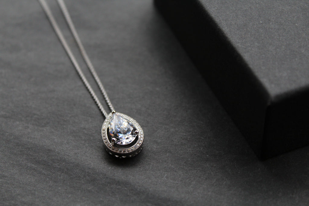Clear CZ Crown Jewels Pendant with Chain