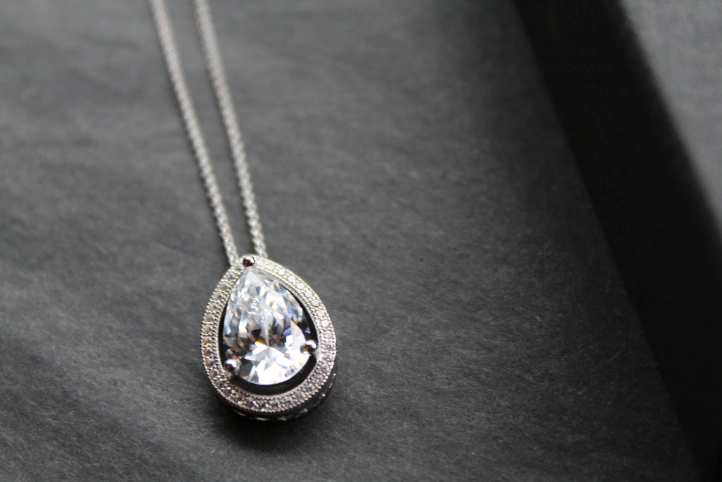 Clear CZ Crown Jewels Pendant with Chain