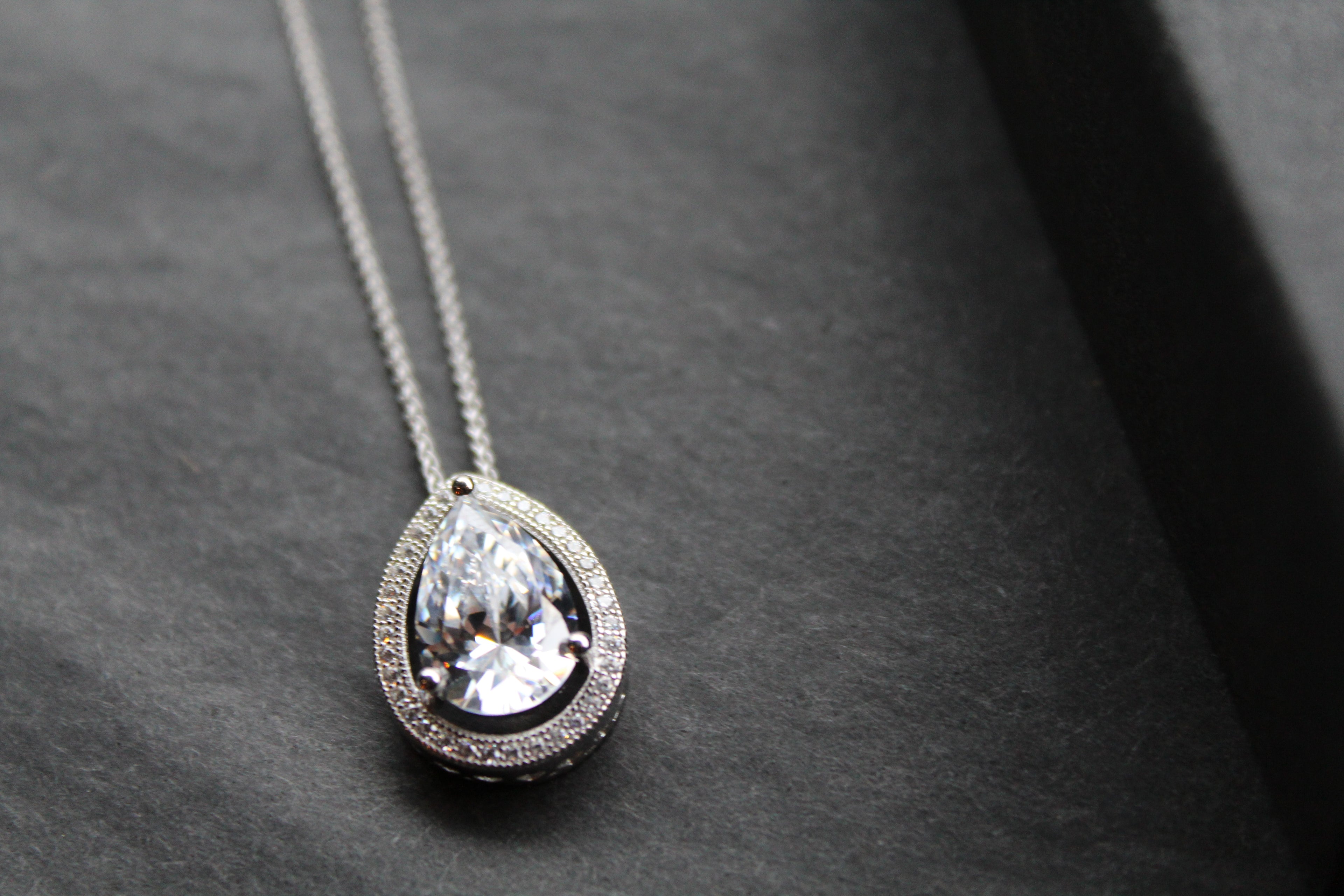 Clear CZ Crown Jewels Pendant with Chain