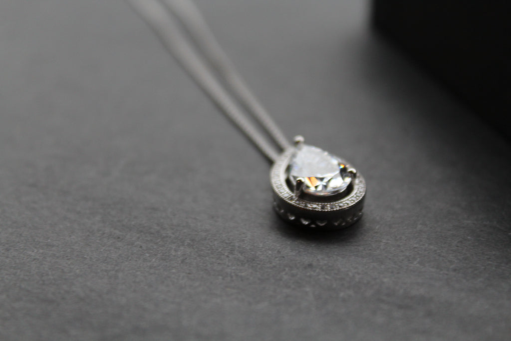 Clear CZ Crown Jewels Pendant with Chain