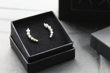 Load image into Gallery viewer, Clear CZ Curvy Climber Earrings
