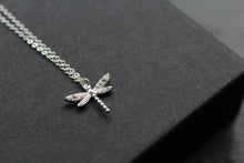Load image into Gallery viewer, Dragonfly Necklaces with Clear CZ Stones
