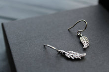 Load image into Gallery viewer, Clear CZ Feather Drop Earring

