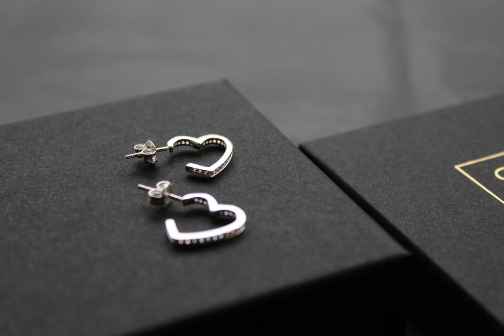 Clear CZ Open Heart Stud Drop