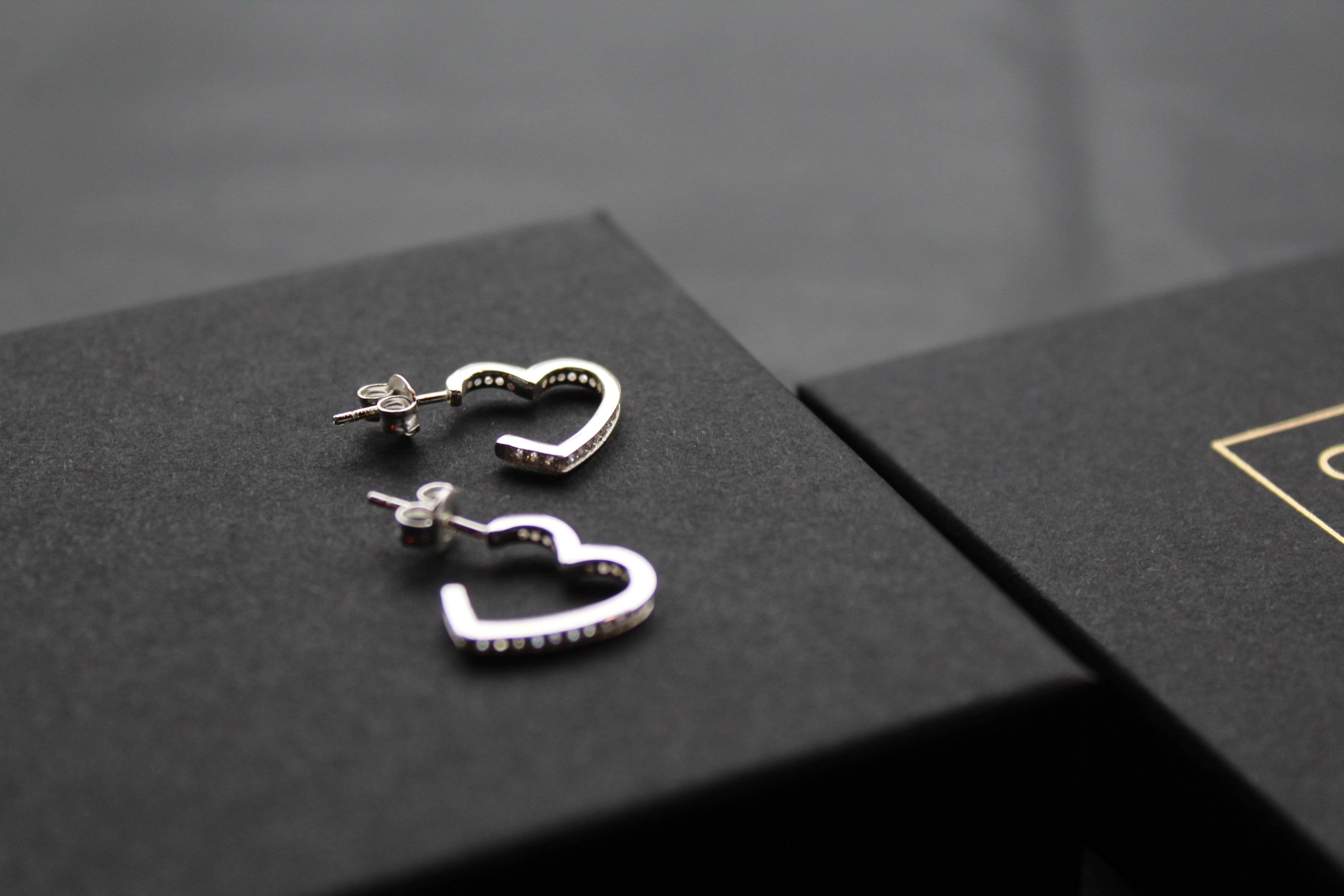 Clear CZ Open Heart Stud Drop