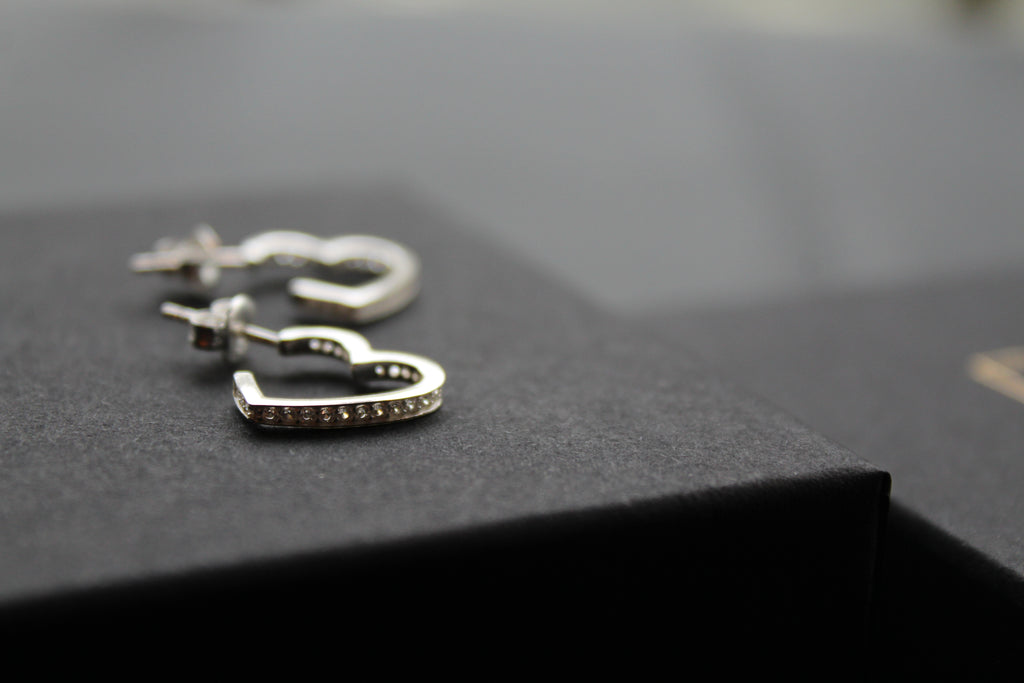 Clear CZ Open Heart Stud Drop