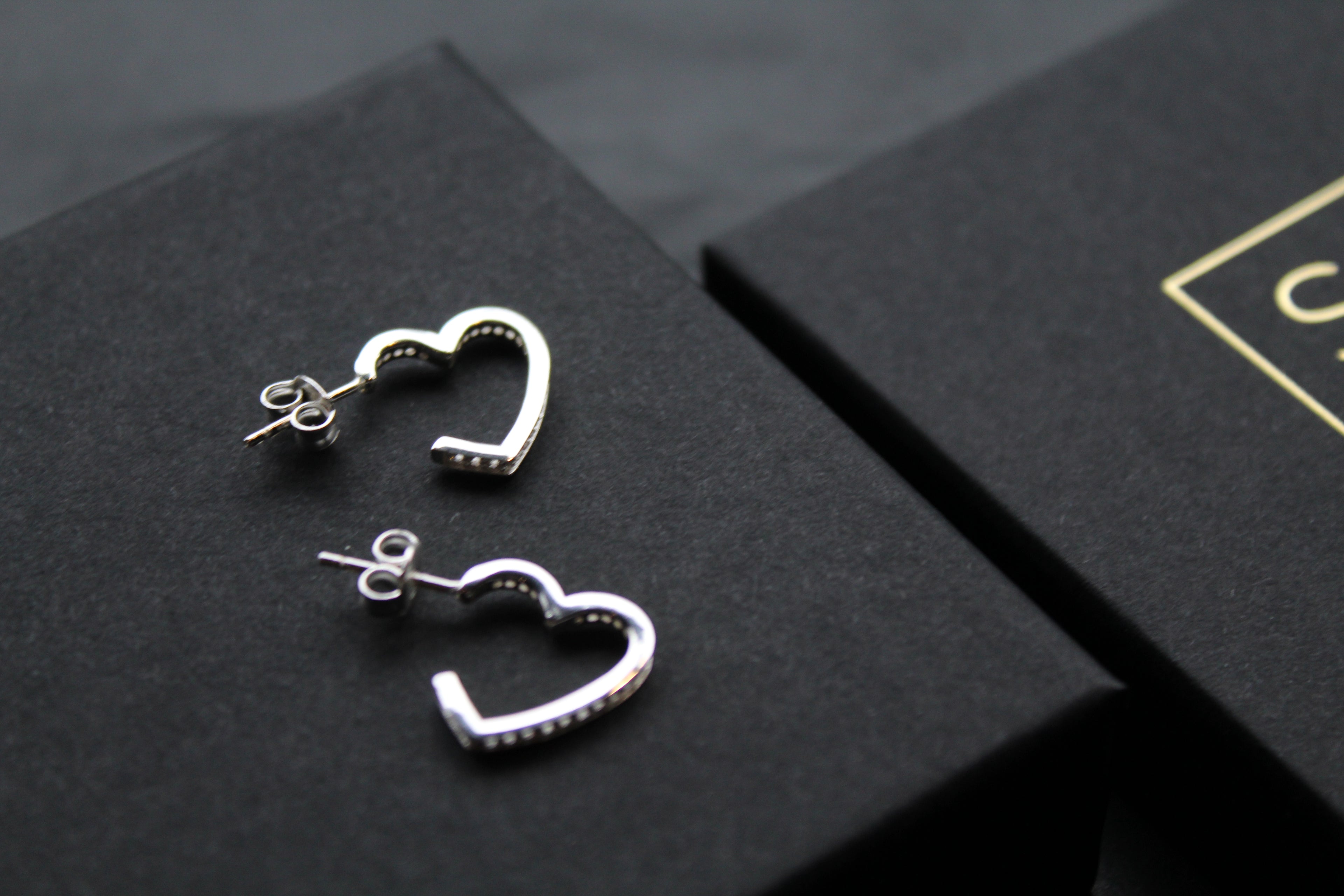 Clear CZ Open Heart Stud Drop