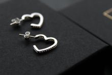 Load image into Gallery viewer, Clear CZ Open Heart Stud Drop
