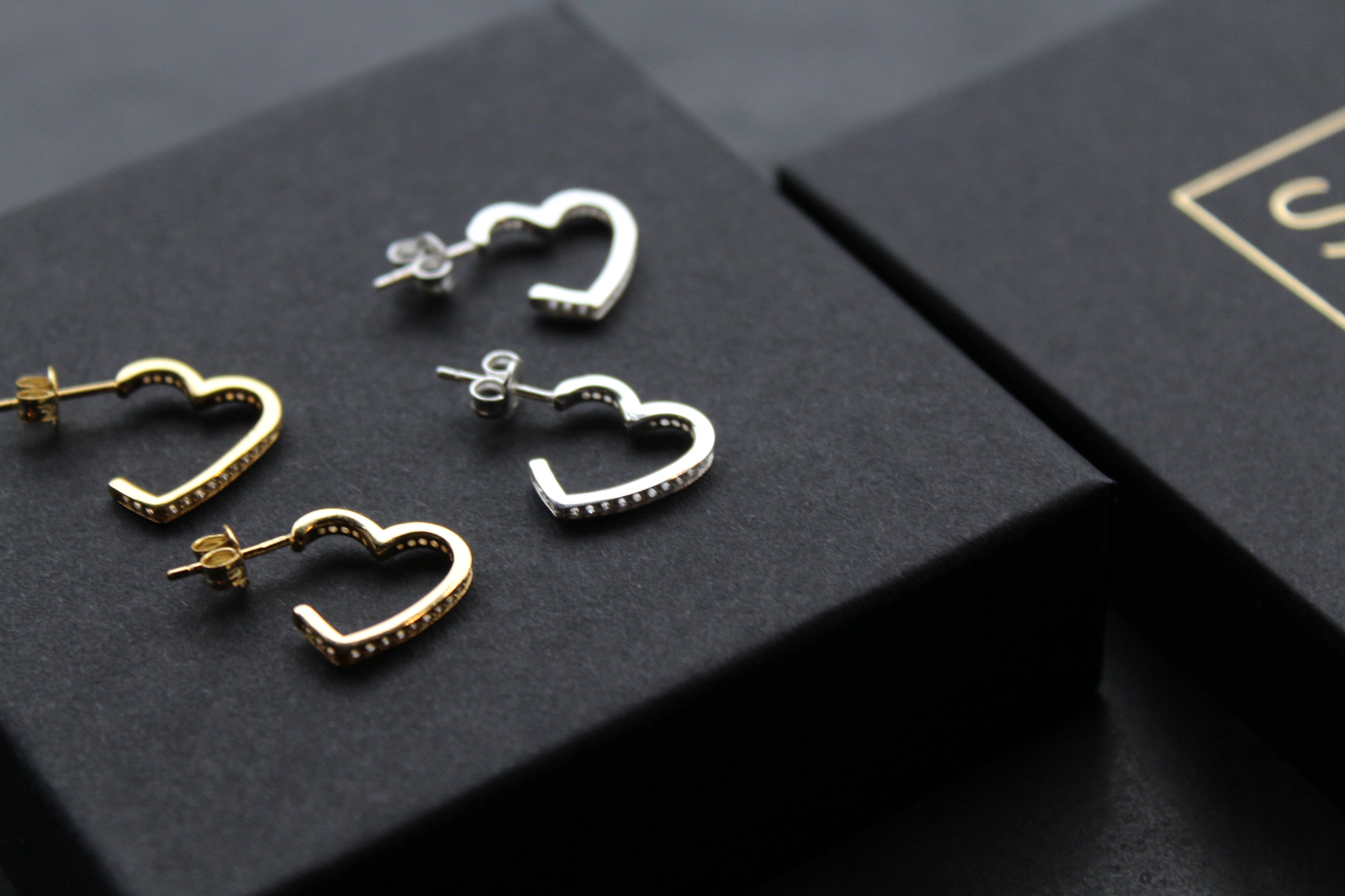 Clear CZ Open Heart Stud Drop