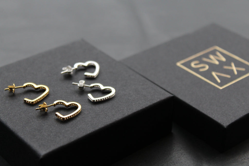 Clear CZ Open Heart Stud Drop