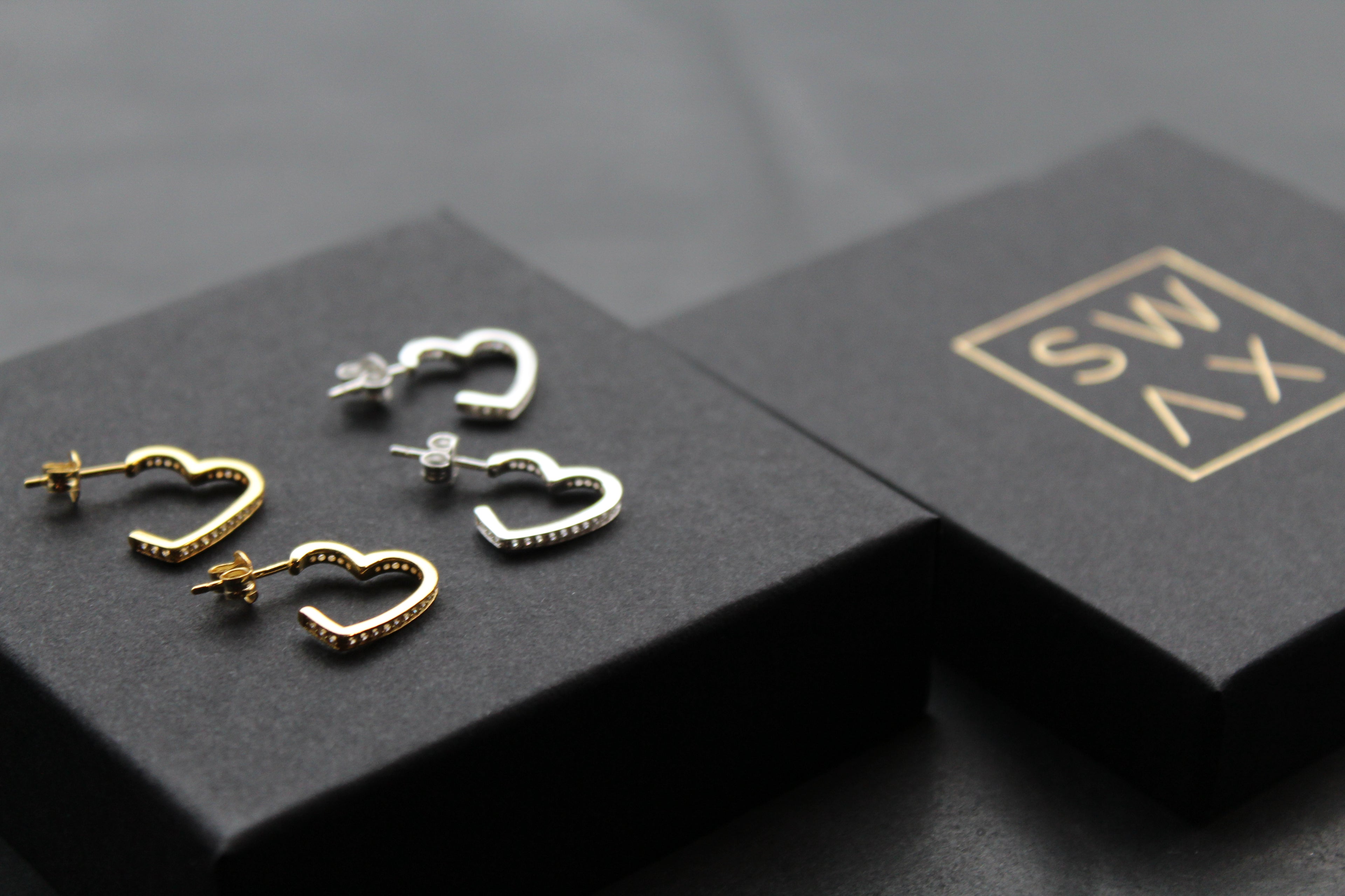 Clear CZ Open Heart Stud Drop