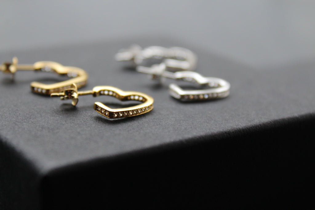 Clear CZ Open Heart Stud Drop