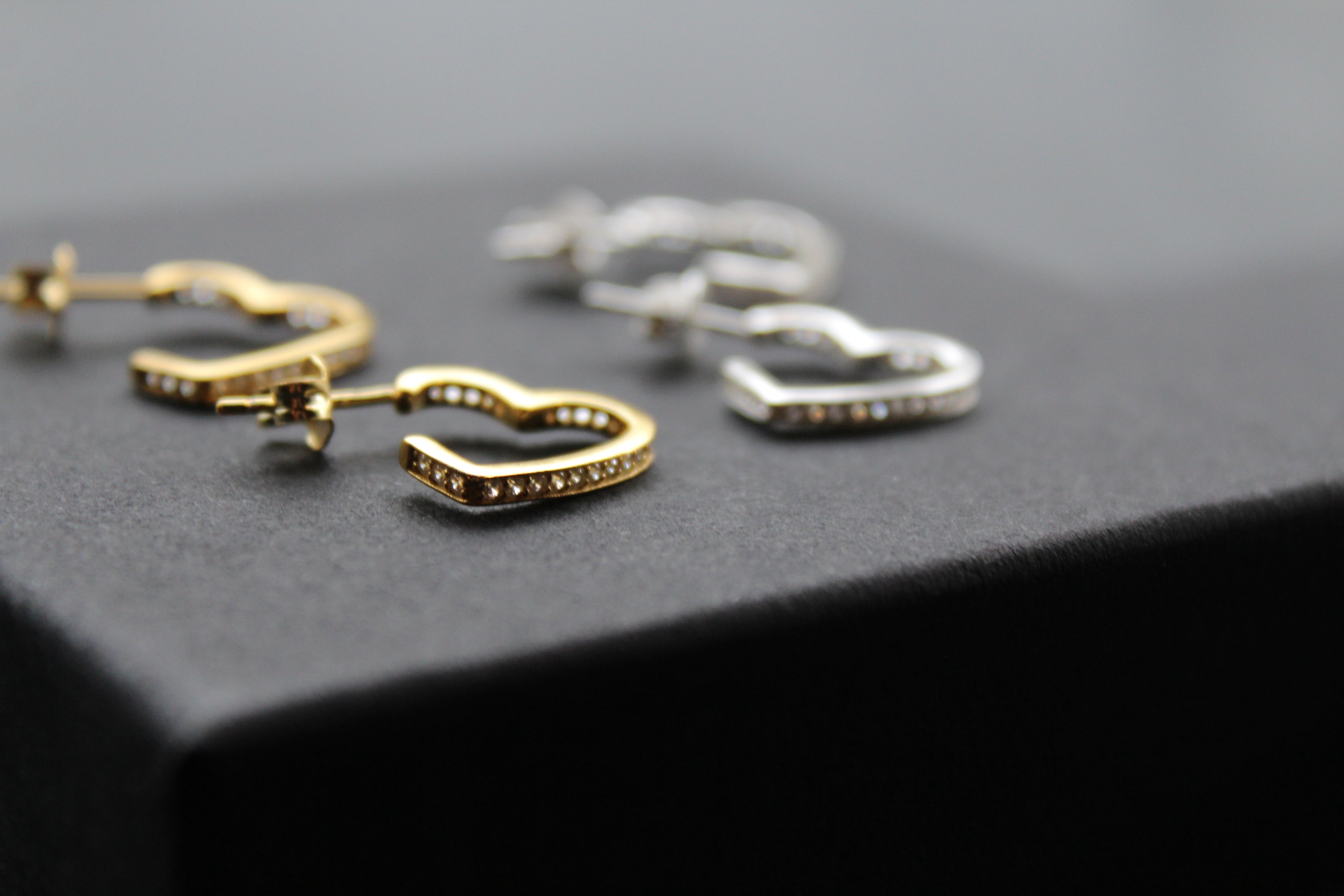 Clear CZ Open Heart Stud Drop