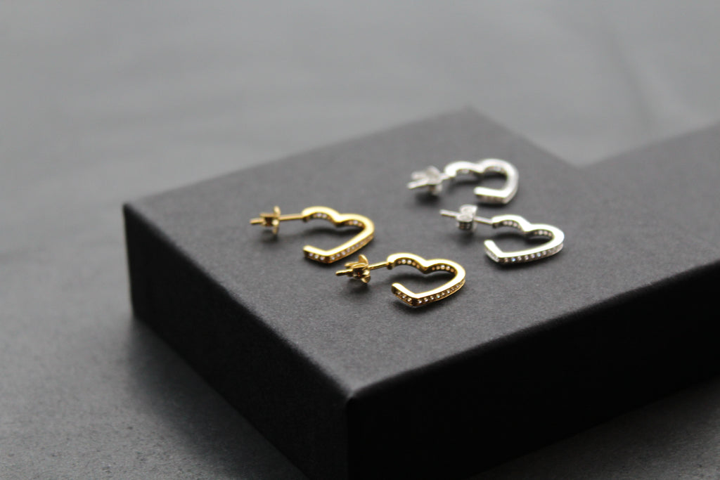 Clear CZ Open Heart Stud Drop