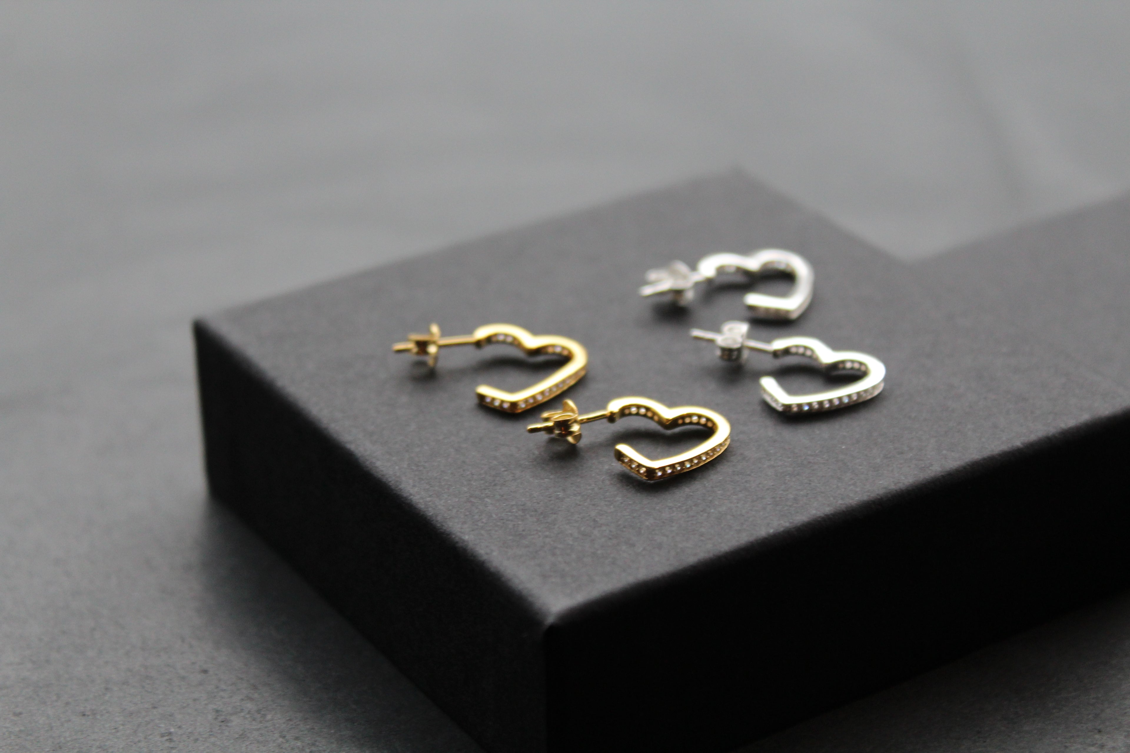 Clear CZ Open Heart Stud Drop