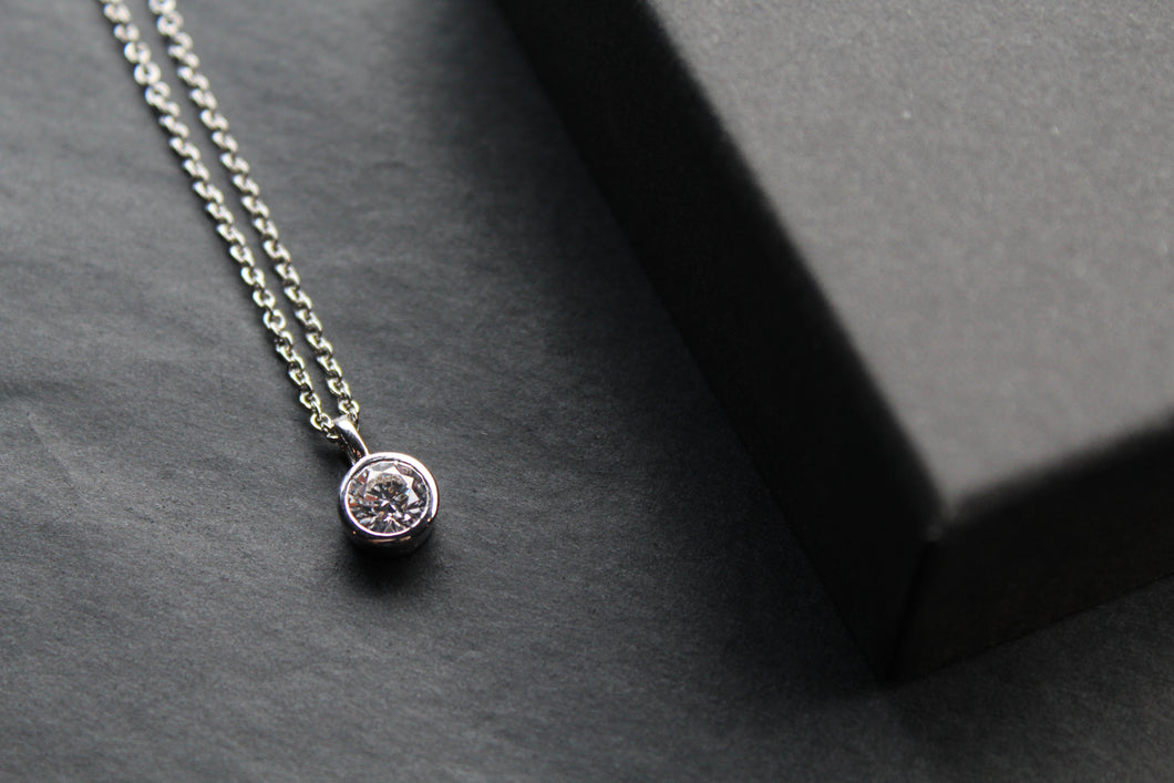 Clear CZ Pendant with Chain