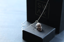 Load image into Gallery viewer, Clear CZ Mini Skull Necklace
