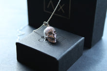 Load image into Gallery viewer, Clear CZ Mini Skull Necklace

