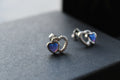 CZ & Opalique Linked Heart Earrings