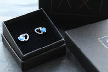 Load image into Gallery viewer, CZ &amp; Opalique Linked Heart Earrings
